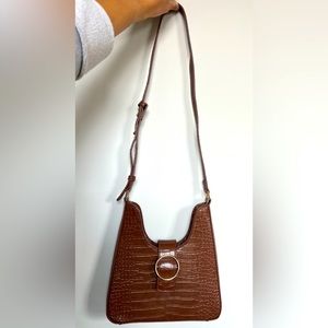 Madison West Brown Leather Crossbody Purse